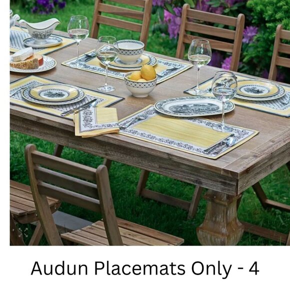 NWT SET of 4 Villeroy & Boch Cotton Reversible Placemats 14x20 French Country - Picture 2 of 4